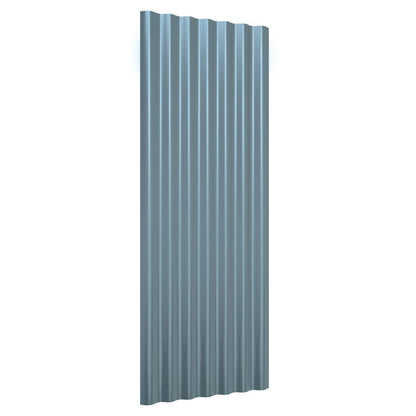 Dachpaneele 12 Stk. Pulverbeschichteter Stahl Grau 100x36 cm - Pazzar.ch