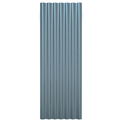 Dachpaneele 12 Stk. Pulverbeschichteter Stahl Grau 100x36 cm - Pazzar.ch