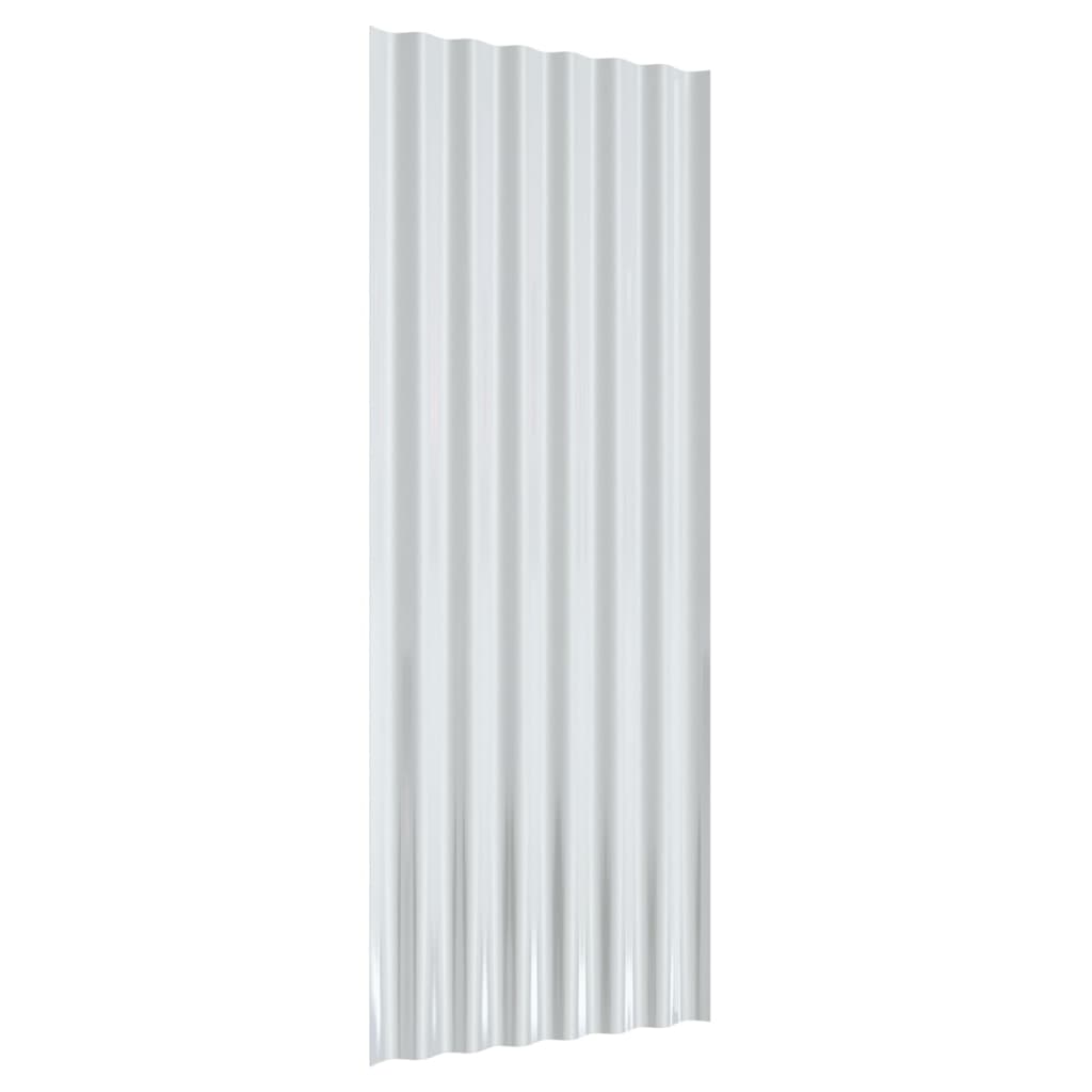 Dachpaneele 12 Stk. Verzinkter Stahl Grau 100x36 cm