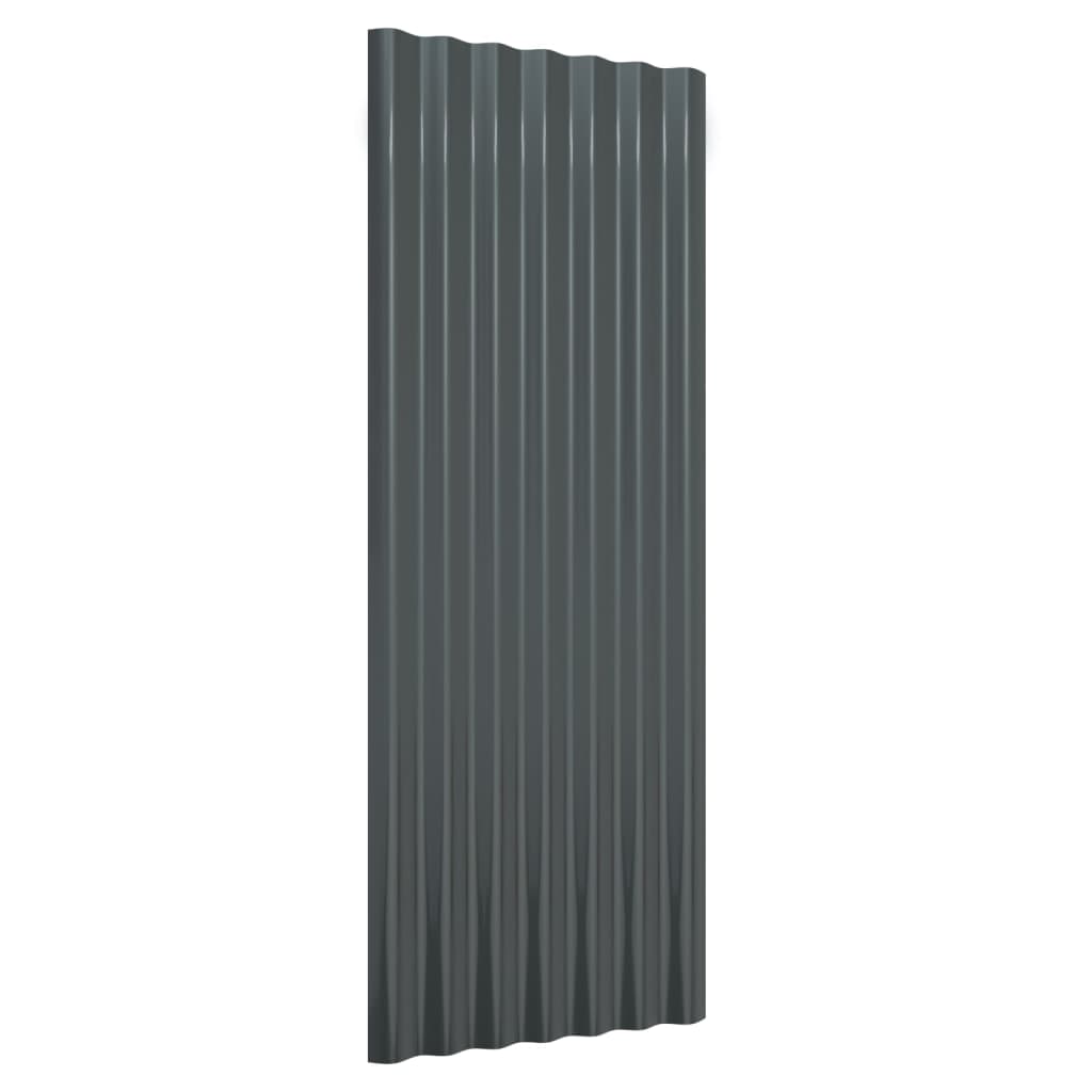 Dachpaneele 12 Stk Pulverbeschichteter Stahl Anthrazit 100x36cm - Pazzar.ch