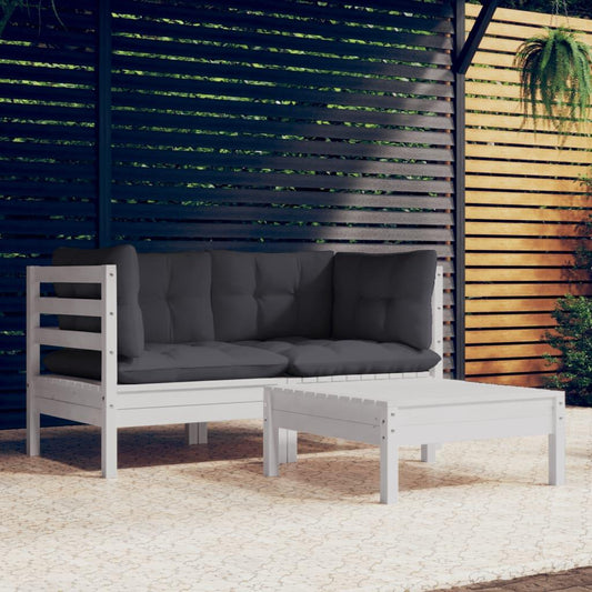 3-tlg. Garten-Lounge-Set mit Anthrazit Kissen Kiefernholz - Pazzar.ch