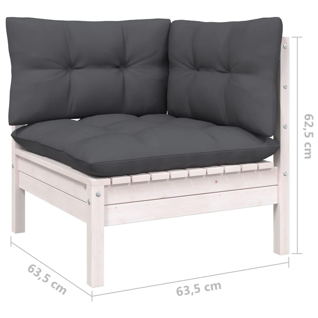 3-Sitzer-Gartensofa mit Anthrazit Kissen Massivholz Kiefer - Pazzar.ch