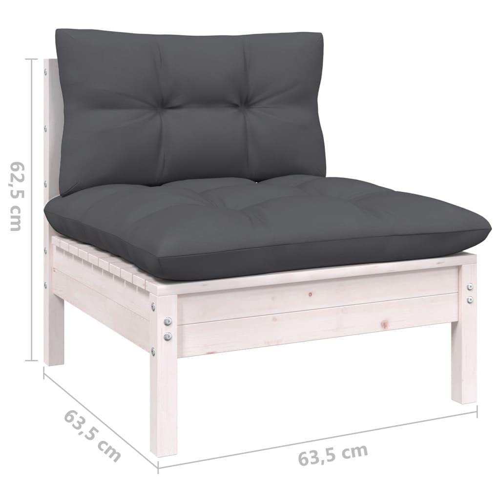 6-tlg. Garten-Lounge-Set mit Anthrazit Kissen Kiefernholz - Pazzar.ch