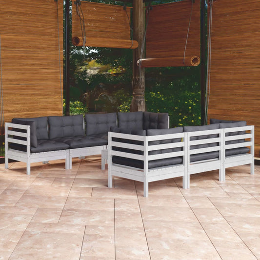 8-tlg. Garten-Lounge-Set mit Kissen Kiefer Massivholz - Pazzar.ch