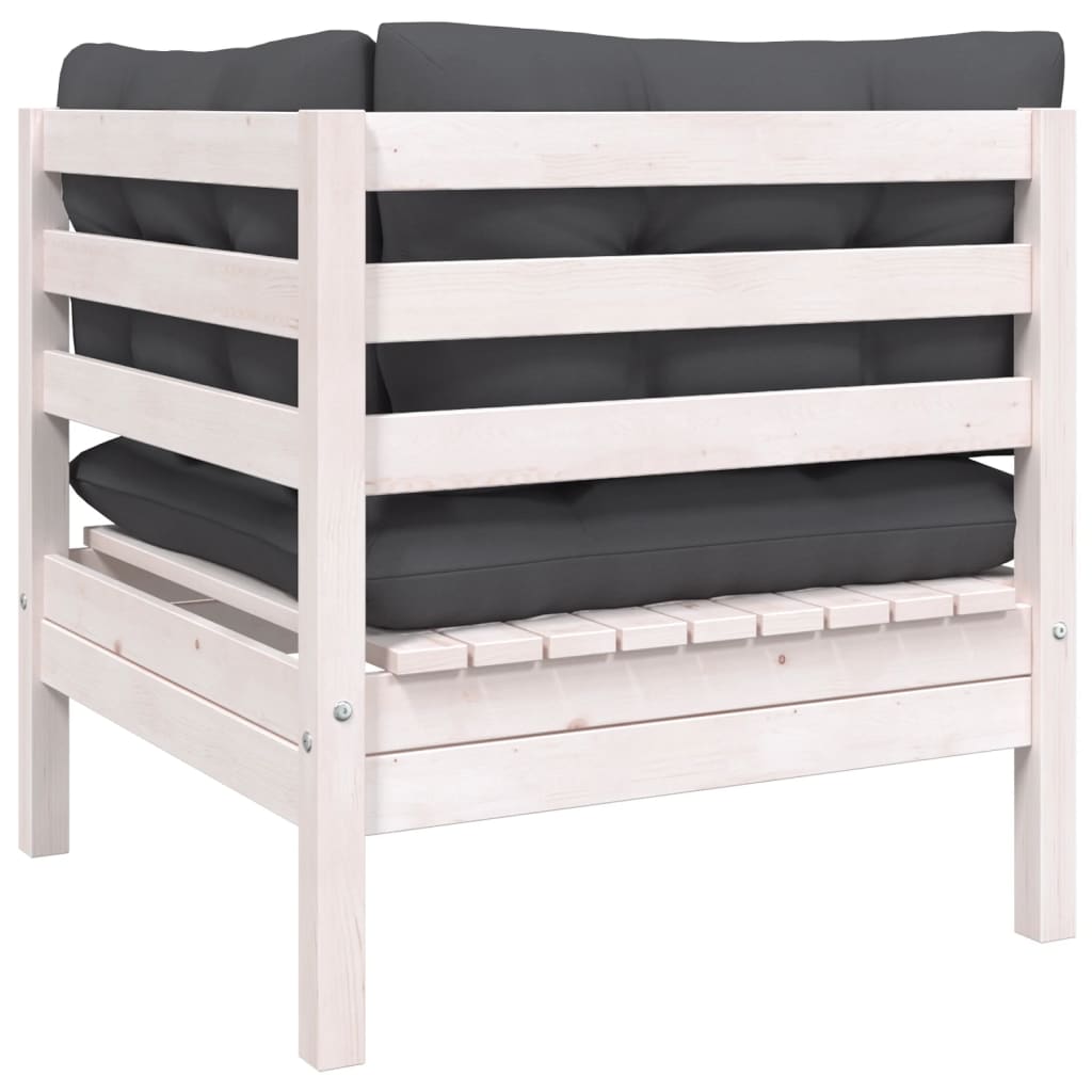 6-tlg. Garten-Lounge-Set mit Kissen Kiefer Massivholz