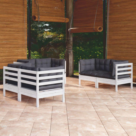 6-tlg. Garten-Lounge-Set mit Kissen Massivholz Kiefer - Pazzar.ch