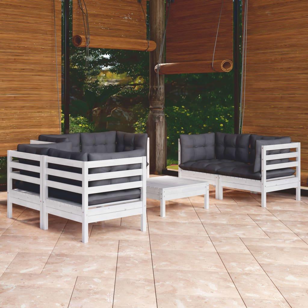 7-tlg. Garten-Lounge-Set mit Kissen Kiefer Massivholz - Pazzar.ch