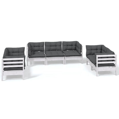 7-tlg. Garten-Lounge-Set mit Kissen Kiefer Massivholz - Pazzar.ch