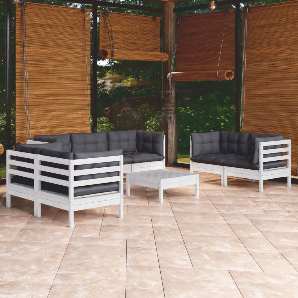 8-tlg. Garten-Lounge-Set mit Kissen Kiefer Massivholz - Pazzar.ch