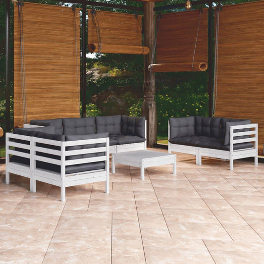 8-tlg. Garten-Lounge-Set mit Kissen Kiefer Massivholz - Pazzar.ch