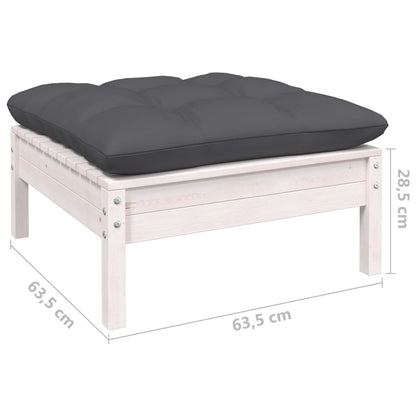 5-tlg. Garten-Lounge-Set mit Kissen Weiß Kiefernholz - Pazzar.ch