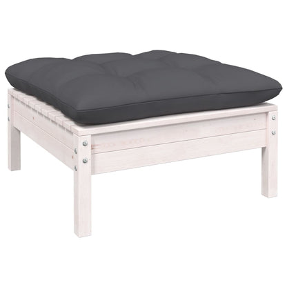 8-tlg. Garten-Lounge-Set mit Kissen Weiß Kiefernholz - Pazzar.ch