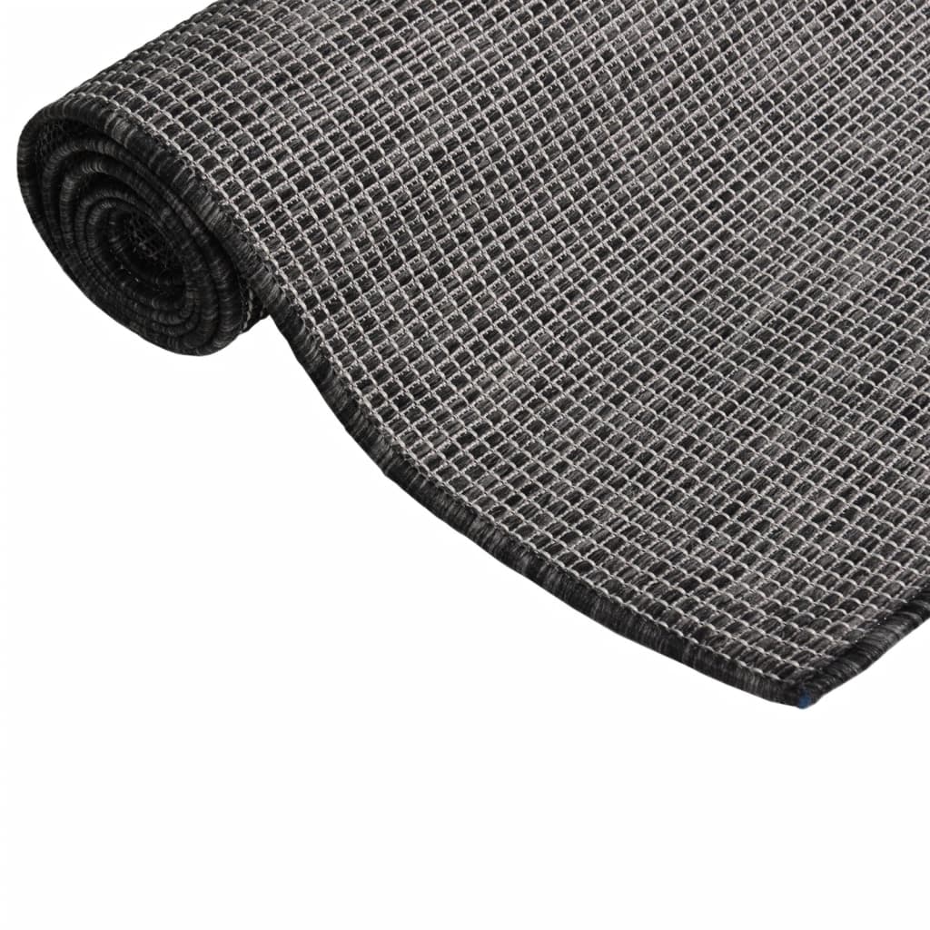 Outdoor-Teppich Flachgewebe 200x280 cm Grau - Pazzar.ch