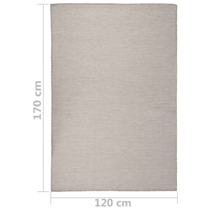 Outdoor-Teppich Flachgewebe 120x170 cm Taupe - Pazzar.ch