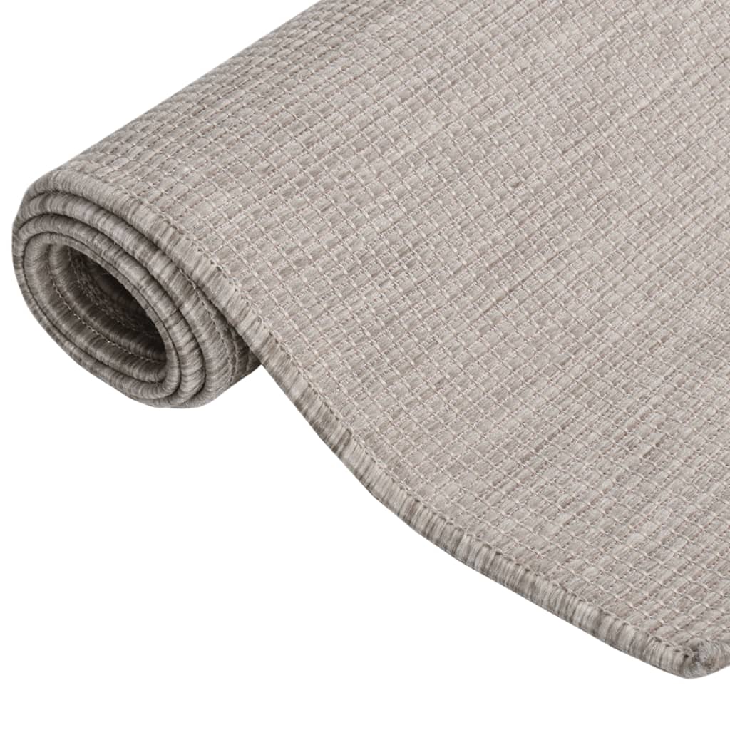 Outdoor-Teppich Flachgewebe 140x200 cm Taupe - Pazzar.ch