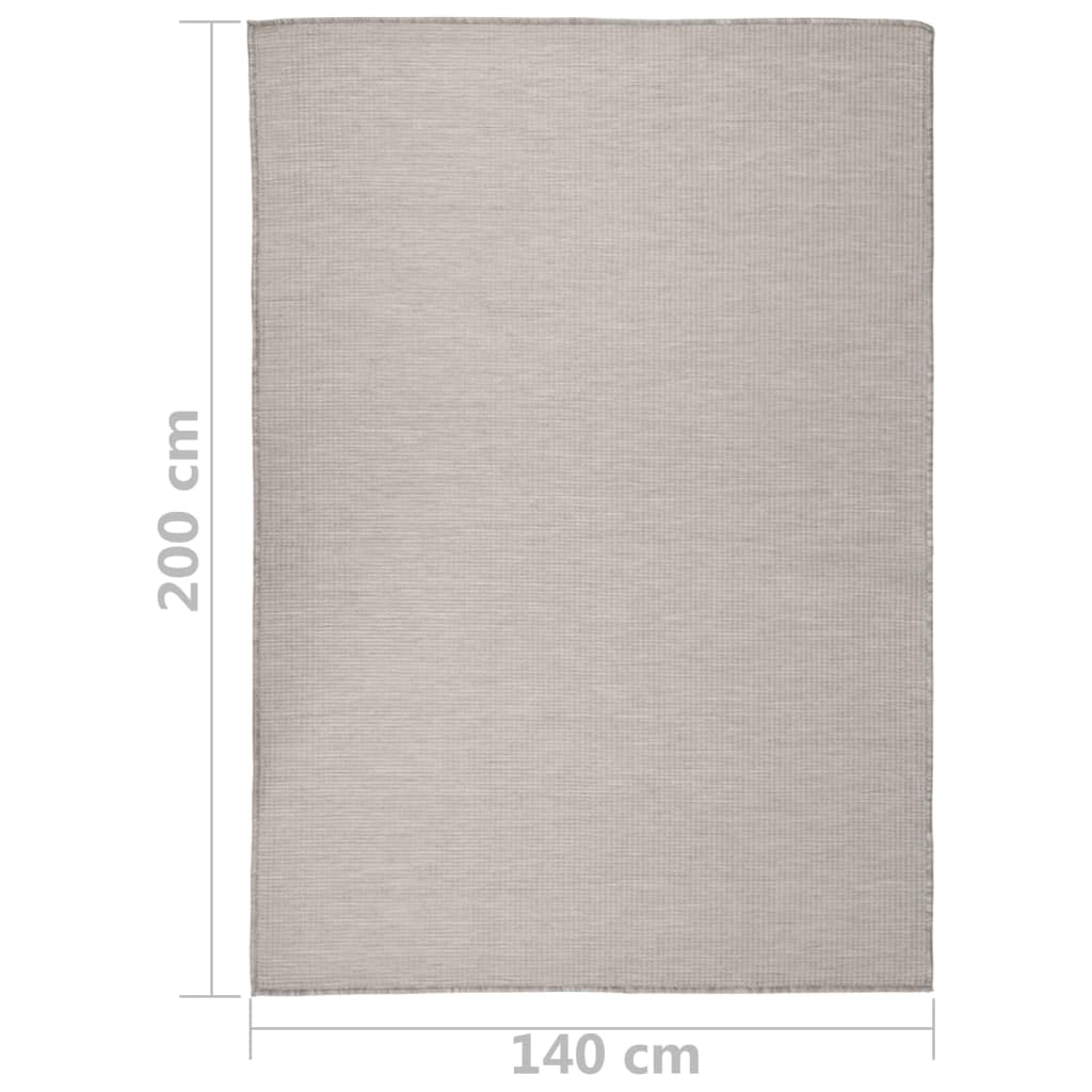 Outdoor-Teppich Flachgewebe 140x200 cm Taupe - Pazzar.ch