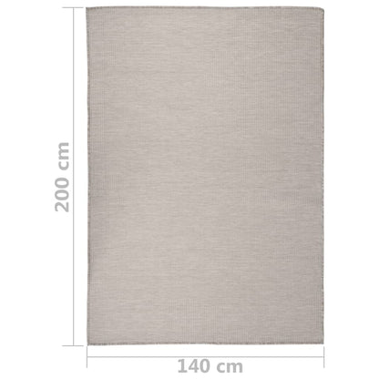 Outdoor-Teppich Flachgewebe 140x200 cm Taupe - Pazzar.ch