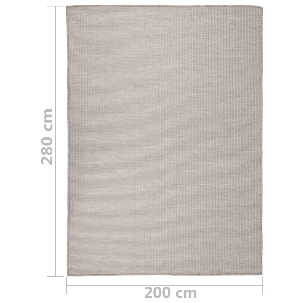 Outdoor-Teppich Flachgewebe 200x280 cm Taupe - Pazzar.ch