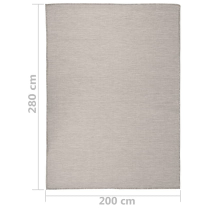 Outdoor-Teppich Flachgewebe 200x280 cm Taupe - Pazzar.ch