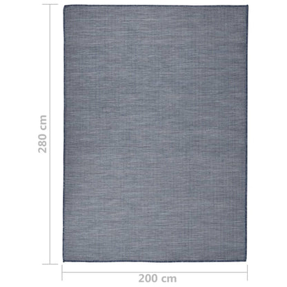 Outdoor-Teppich Flachgewebe 200x280 cm Blau - Pazzar.ch