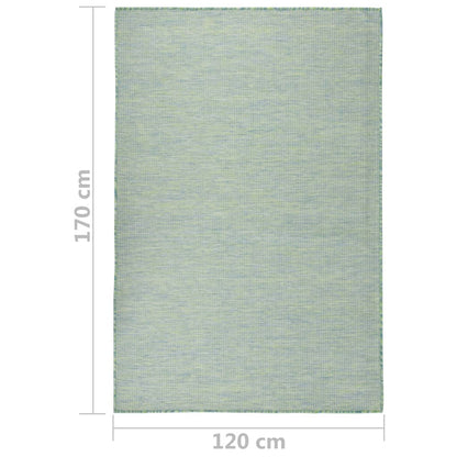 Outdoor-Teppich Flachgewebe 120x170 cm Türkis - Pazzar.ch