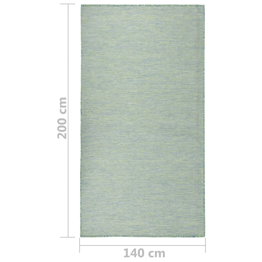 Outdoor-Teppich Flachgewebe 140x200 cm Türkis - Pazzar.ch
