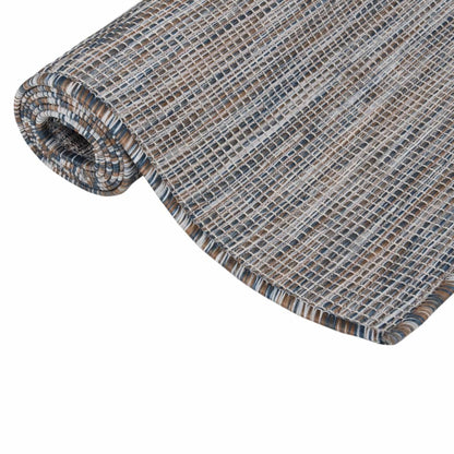 Outdoor-Teppich Flachgewebe 80x150 cm Braun und Blau - Pazzar.ch