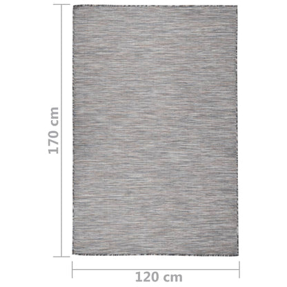 Outdoor-Teppich Flachgewebe 120x170 cm Braun und Blau - Pazzar.ch