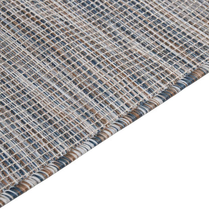 Outdoor-Teppich Flachgewebe 160x230 cm Braun und Blau - Pazzar.ch
