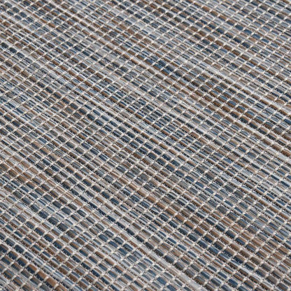 Outdoor-Teppich Flachgewebe 160x230 cm Braun und Blau - Pazzar.ch