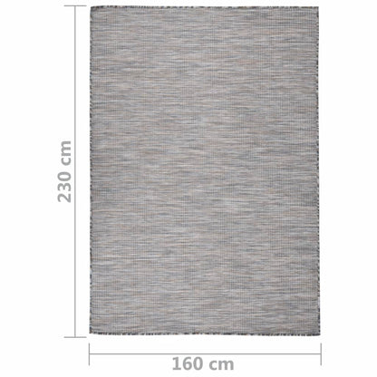 Outdoor-Teppich Flachgewebe 160x230 cm Braun und Blau - Pazzar.ch