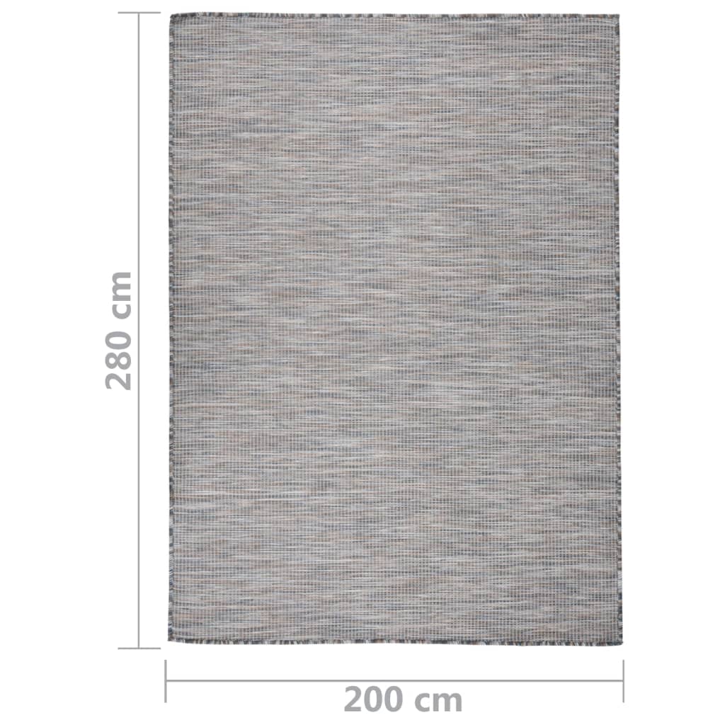 Outdoor-Teppich Flachgewebe 200x280 cm Braun und Blau - Pazzar.ch