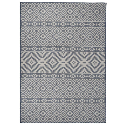 Outdoor-Teppich Flachgewebe 120x170 cm Blau Gestreift - Pazzar.ch