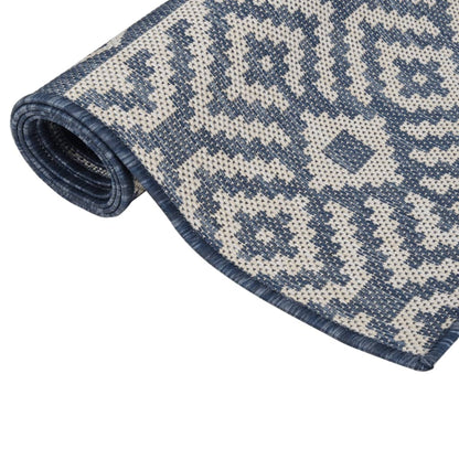 Outdoor-Teppich Flachgewebe 120x170 cm Blau Gestreift - Pazzar.ch