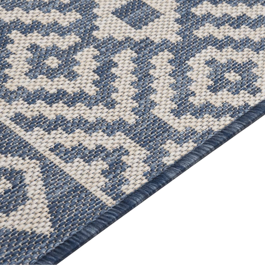 Outdoor-Teppich Flachgewebe 120x170 cm Blau Gestreift - Pazzar.ch