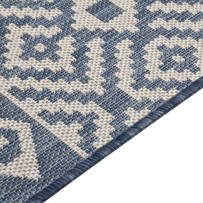 Outdoor-Teppich Flachgewebe 120x170 cm Blau Gestreift - Pazzar.ch