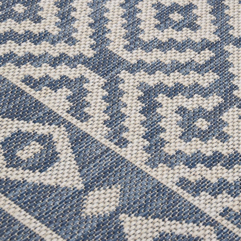 Outdoor-Teppich Flachgewebe 120x170 cm Blau Gestreift - Pazzar.ch