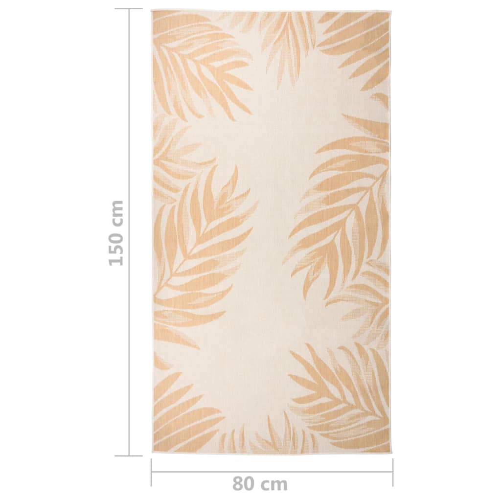 Outdoor-Teppich Flachgewebe 80x150 cm Blattmuster - Pazzar.ch