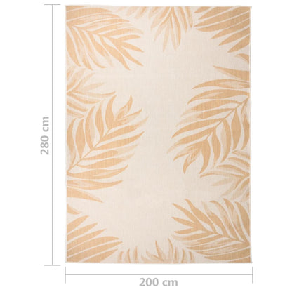 Outdoor-Teppich Flachgewebe 200x280 cm Blattmuster - Pazzar.ch