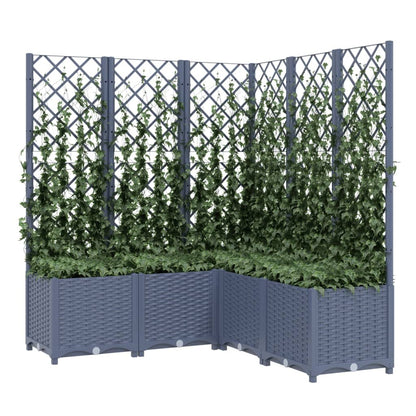 Pflanzkübel mit Rankgitter Dunkelgrau 120x120x136 cm PP - Pazzar.ch
