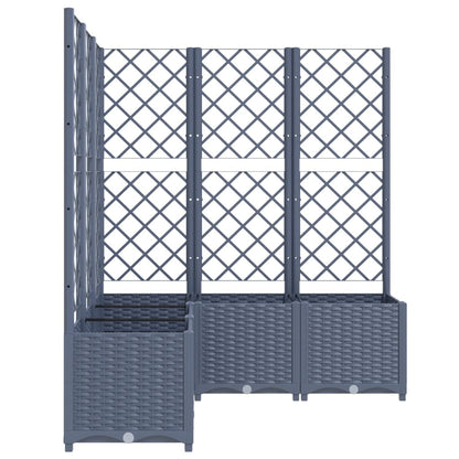 Pflanzkübel mit Rankgitter Dunkelgrau 120x120x136 cm PP - Pazzar.ch