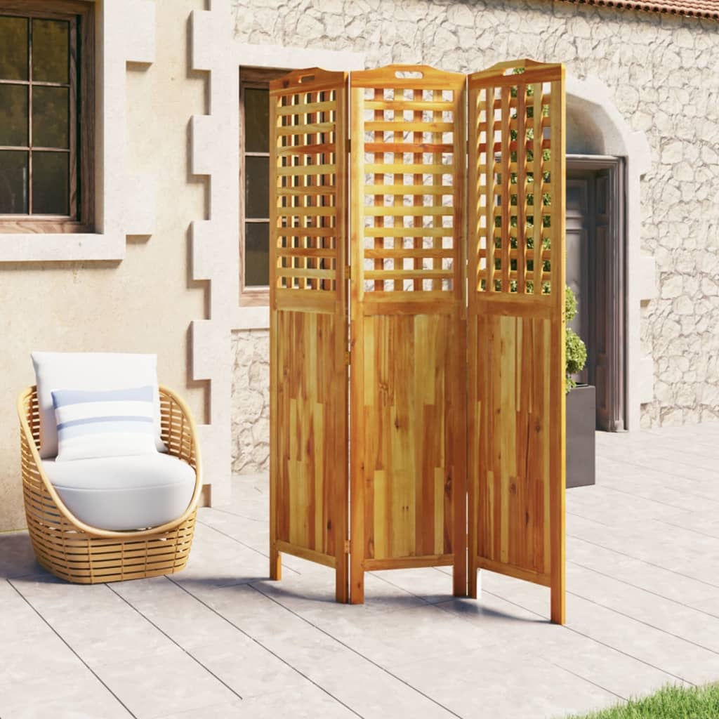 3-tlg. Paravent 121,5x2x180 cm Massivholz Akazie - Pazzar.ch
