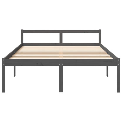 Seniorenbett Grau 150x200 cm Massivholz Kiefer - Pazzar.ch