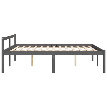 Seniorenbett Grau 150x200 cm Massivholz Kiefer - Pazzar.ch