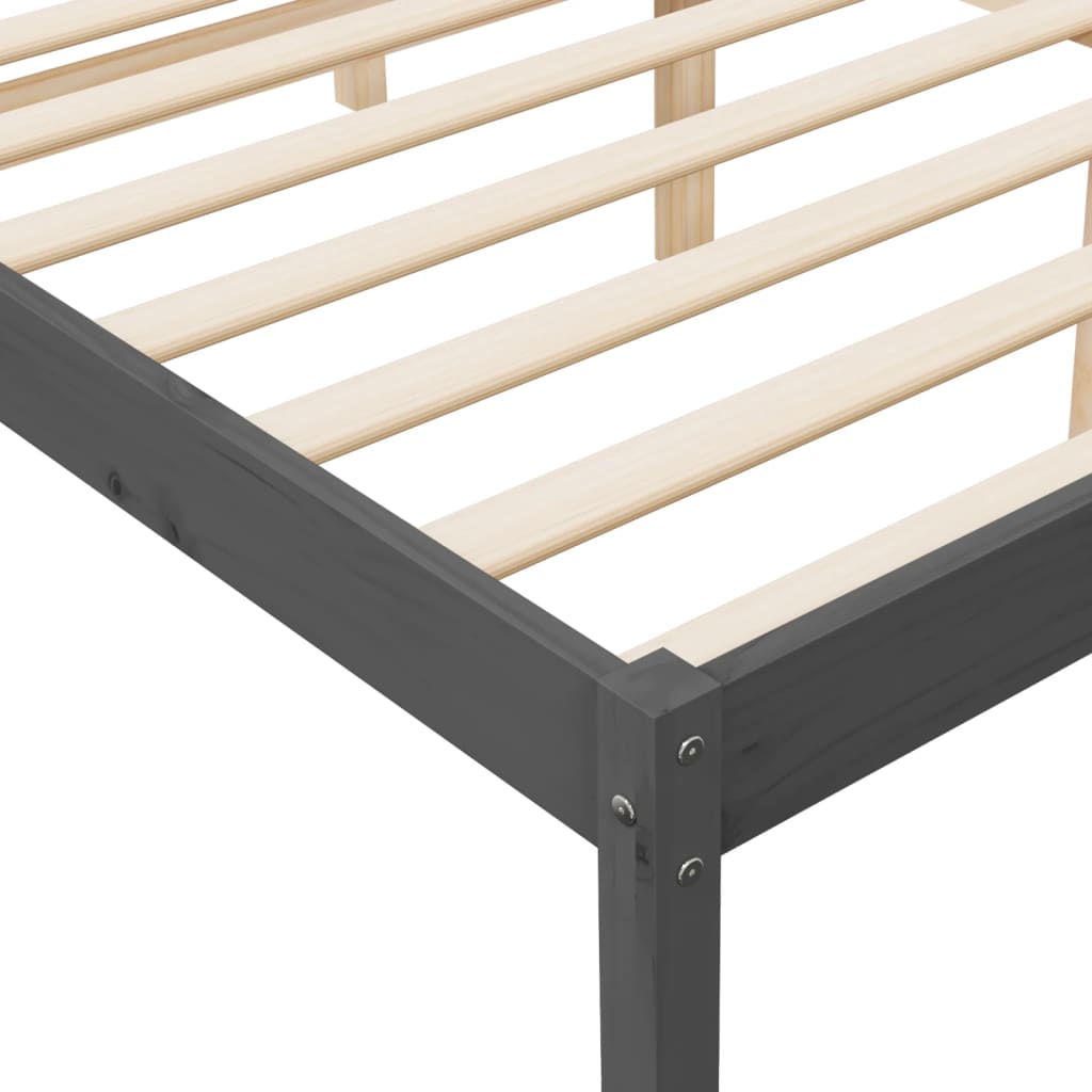 Seniorenbett Grau 150x200 cm Massivholz Kiefer - Pazzar.ch