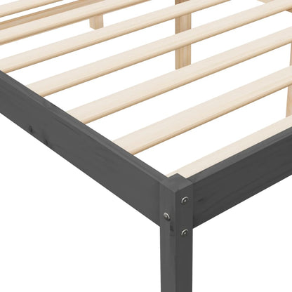Seniorenbett Grau 150x200 cm Massivholz Kiefer - Pazzar.ch