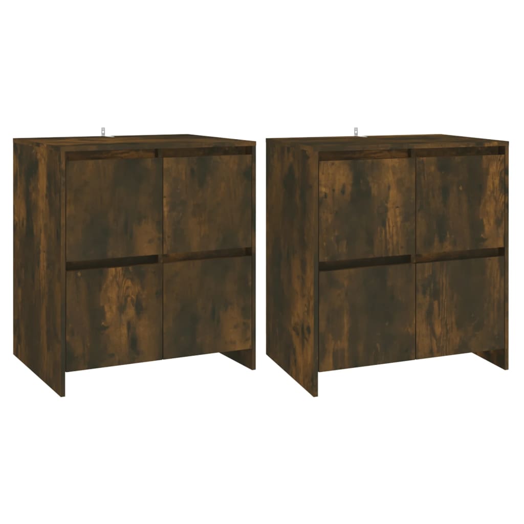 Sideboards 2 Stk. Räuchereiche 70x41x75 cm Holzwerkstoff - Pazzar.ch