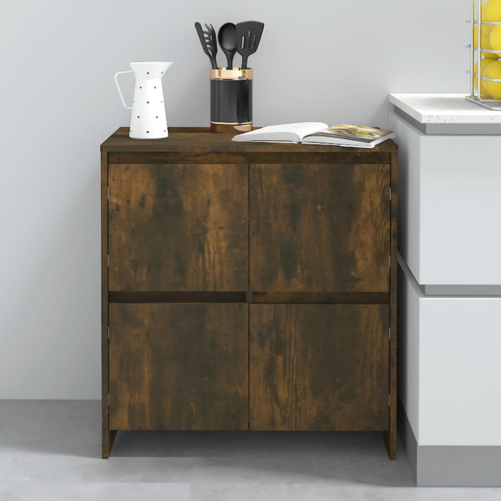 Sideboards 2 Stk. Räuchereiche 70x41x75 cm Holzwerkstoff