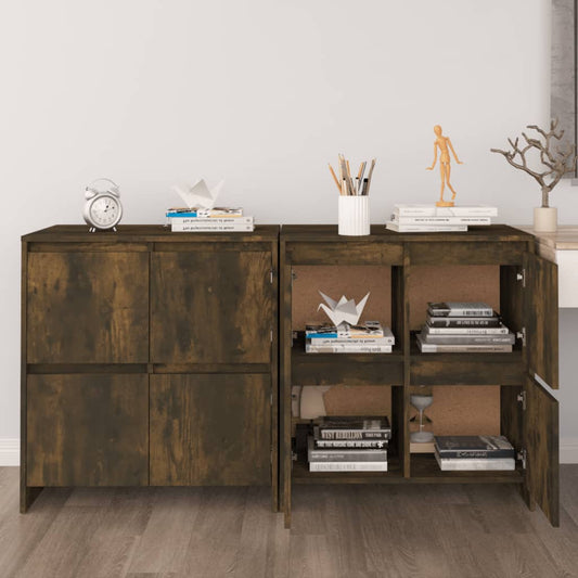 Sideboards 2 Stk. Räuchereiche 70x41x75 cm Holzwerkstoff - Pazzar.ch