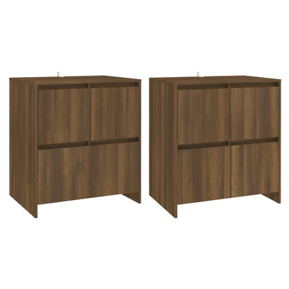 Sideboards 2 Stk. Eiche Braun 70x41x75 cm Holzwerkstoff - Pazzar.ch